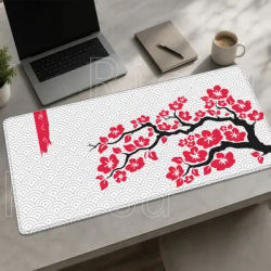Grand tapis de souris à motif de fleurs de cerisier Sakura, tapis de souris pour jeux PC, accessoires de bureau, tapis de souris Kawaii en caoutchouc, tapis de bureau imprimé HD