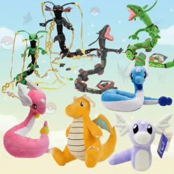 20-68cm Kawaii Anime Original Flash Dragonite Mini Dragon Dragonair Cartoon Soft Plush Doll Throw Pillow Child Birthday Gift