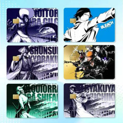 Autocollants imperméables pour cartes de crédit, cartes de débit et cartes de transport, 4 pièces, Anime B-Bleach
