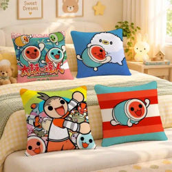 Game Taiko Rhythm Arcade Music Cushion Cover Personalized Soft Plush Pillow Living Room Home Sofa Bedroom Office Car Cushion