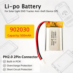 902030 Batterie Lipo 3,7 V 500 mAh, batteries rechargeables au lithium polymère pour haut-parleur Bluetooth, appareil de beauté, GPS, lumière LED, MP3