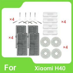 B28B 16 Pcs Replacement Parts Kit for H40 Robot Vacuum Side Brush Mop Filter Dust Bag Accessories