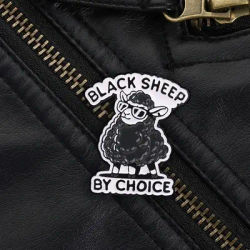 Black Sheep By Choice Enamel Pin Sunglasses Black Sheep Brooch for Independent Thinkers and Edgy Outfit Accessory