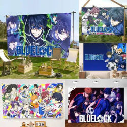 Hot Japanese Anime Background Cloth Boy Birthday BLUE Party Baby Shower LOCK Decoration Photography Background