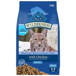 Blue Wilderness High Protein Natural Adult Indoor Chicken Dry Cat Food, 11 lbs.