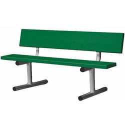 Edwards 5' Aluminum Bench with Back - Green Court Equipment