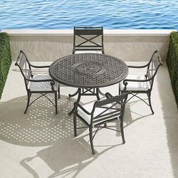 Carlisle 5-pc. Round Dining Set in Slate Aluminum - Frontgate