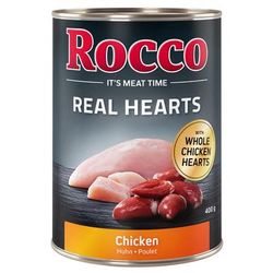 6x400g Chicken with Whole Chicken Hearts Rocco Wet Dog Food