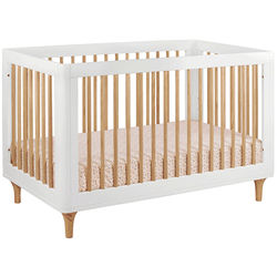 Babyletto Lolly 3-In-1 Convertible Crib with Toddler Bed Conversion Kit - White/Natural