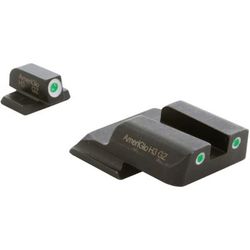 AmeriGlo Tritium Front and Rear Sights MP Shield 3 Dot night Sight set GRNGRN SW-145