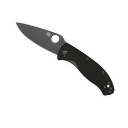 Spyderco Tenacious Folding Knife 3.39 in Black Plain Blade Black G-10 Handle C122GBBKP