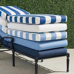Double-piped Outdoor Chaise Cushion - Brick, 75"L x 23"W - Frontgate