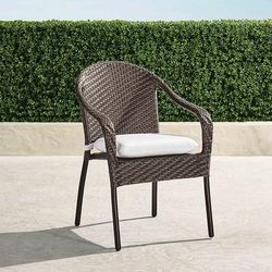 Cafe Cushion for Curved Back Chairs - Standard Cushion, Resort Stripe Indigo - Frontgate