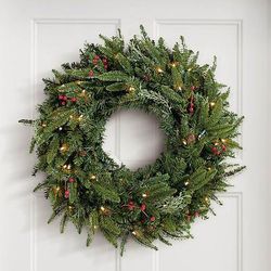 Christmas Madison Fraser Cordless Wreath - 24" Dia. - Grandin Road