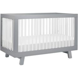 Babyletto Hudson 3-in-1 Convertible Crib with Toddler Bed Conversion Kit - Grey/White