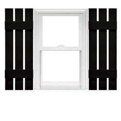 Mid America Spaced Board and Batten Black Exterior Shutters (1 Pair) 12 x 51 002 Black
