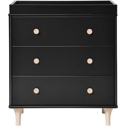 Babyletto Lolly 3-Drawer Changer Dresser, KD with Removable Changing Tray - Black/WashedNatural