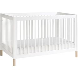 Babyletto Gelato 4-in-1 Convertible Crib w/Toddler Bed Conversion Kit - White w/ Washed Natural Feet