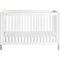 Babyletto Gelato 4-in-1 Convertible Crib w/Toddler Bed Conversion Kit - White w/ Washed Natural Feet