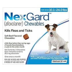 Nexgard For Medium Dogs (10 To 24lbs) Blue 3 Chews