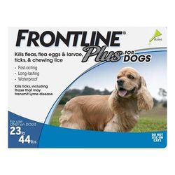 Frontline Plus For Medium Dogs (22 To 44lbs) Blue 3 Pipettes