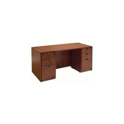 Cherry Laminate Rectangular Executive Desk w/6 Drawers