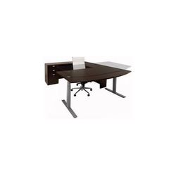 Mocha Electric Lift Adjustable Height U-Desk