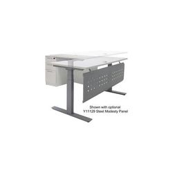 Electric Lift Height Adjustable L-Shaped Desk with Height Adjustable 60"W Main Desk