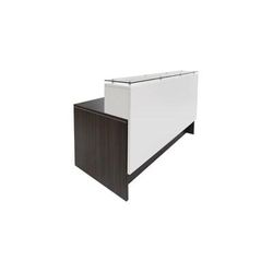 Emerge Glass Top Reception Desk w/Drawers & LED Light - 66"W x 31"D