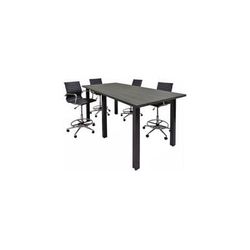 Standing Height Conference Tables w/Square Black Legs & White, Mocha, Maple, Black or Cha