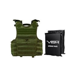 NcSTAR Expert Plate Carrier Vest w/Two 8x10in Rectangle Cut Soft Ballistic Panels Green Extra Small - Small BSCVPCVXC2963G-A