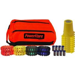 Powerflare 8-Position Cone Adapter Kit with 8-Pack Soft Pack of Magnetic PowerFlare Lights Assorted CKT-SP8M-TL