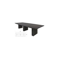144" x 54" Custom Modern Boat-Shaped Conference Table w/Cable Channel Bases