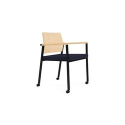 Avon Plywood Back / Fabric Seat Stackable Guest Chair on Casters - Standard Fabric or Vin