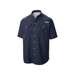 Columbia Men's PFG Bahama II Button-Up Short Sleeve Shirt Nylon, Collegiate Navy SKU - 657239