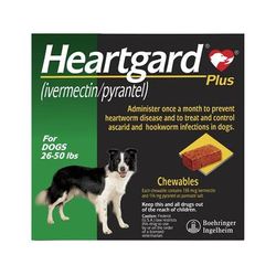 Heartgard Plus For Medium Dogs (25 To 50lbs) Green 12 Chews