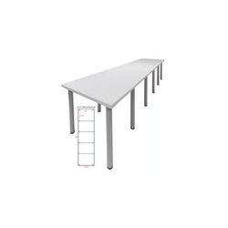15' x 4' Standing Height Conference Table w/Round Post Legs