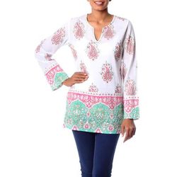 Beautiful Jaipur,'Cotton Block Print Tunic with Beadwork and Sequins'