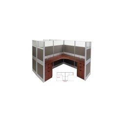 12'W x 6'D x 67"H Premium Series Complete 2-Person L-Shaped Office Cubicles w/Files