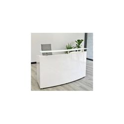 Modern High Gloss White Curved Reception Desk