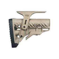 FAB Defense AR-15/M4 Stock With Adjustable Cheek Riser Battery Storage And Rubber Buttpad Flat Dark Earth FX-GLR16CPT
