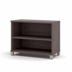 Pro-Linea 2-shelf Bookcase in Bark Gray - Bestar 120160-1147