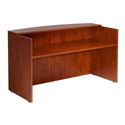 Boss Office Products N169-C Reception Desk in 71W X 30/36D X 42H in Cherry