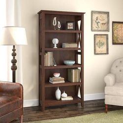 Key West 5-shelf Bookcase in Bing Cherry - Bush Furniture KWB132BC-03