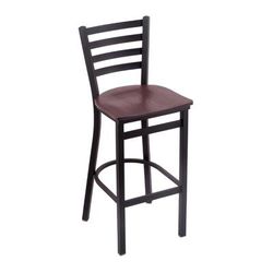 "Holland 40030BWDCOak 400 Jackie 30" Stool /w Black Wrinkle Finish, Dark Cherry Oak Seat"