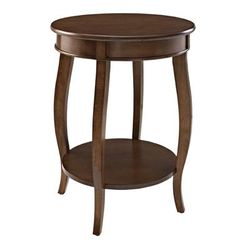 Hazelnut Round Table with shelf - Powell 713-352