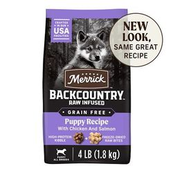 Backcountry Grain Free Raw Infused with Chicked & Salmon Recipe Freeze Dried Puppy Food, 4 lbs.