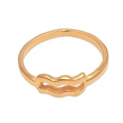 Golden Aquarius,'18k Gold Plated Sterling Silver Aquarius Band Ring'