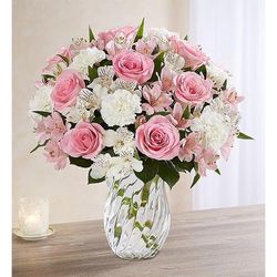 1-800-Flowers Everyday Gift Delivery Heartfelt Condolences Double Bouquet W/ Clear Vase | Happiness Delivered To Their Door