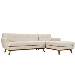 Engage Right-Facing Upholstered Fabric Sectional Sofa - East End Imports EEI-2119-BEI-SET